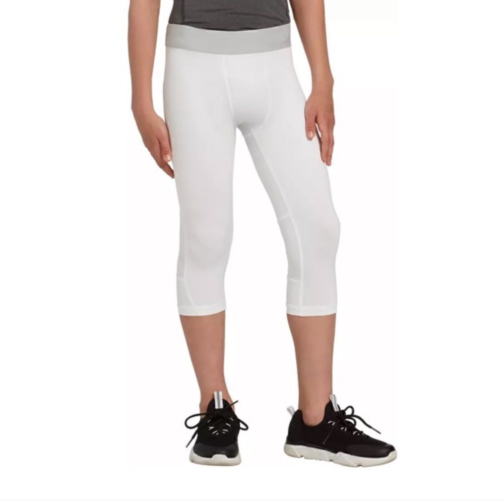 ‎DSG White Compression Leggings, 3/4 Length, Size YXL, NWT